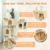PawHut 63 Inch Cat Tree with Sisal Scratching Posts, Condos, Plush Perches, Hammock image thumbnail 4