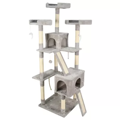GOOPAWS Multi-Level Cat Tree Tower, Faux Fur Cat Furniture, 73 Inch - Image 1