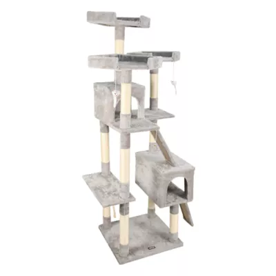 GOOPAWS Multi-Level Cat Tree Tower, Faux Fur Cat Furniture, 73 Inch - Image 2