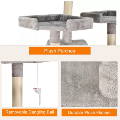 GOOPAWS Multi-Level Cat Tree Tower, Faux Fur Cat Furniture, 73 Inch - Image 5