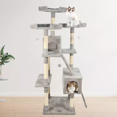 GOOPAWS Multi-Level Cat Tree Tower, Faux Fur Cat Furniture, 73 Inch - Image 7