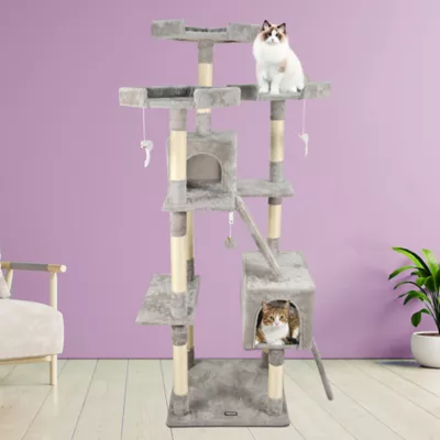 GOOPAWS Multi-Level Cat Tree Tower, Faux Fur Cat Furniture, 73 Inch - Image 8