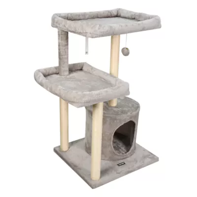 GOOPAWS Faux Fur Cat Tree Tower with Top Perch, 41 Inch - Image 2
