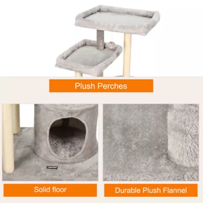 GOOPAWS Faux Fur Cat Tree Tower with Top Perch, 41 Inch - Image 5