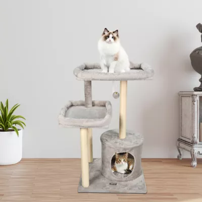 GOOPAWS Faux Fur Cat Tree Tower with Top Perch, 41 Inch - Image 7