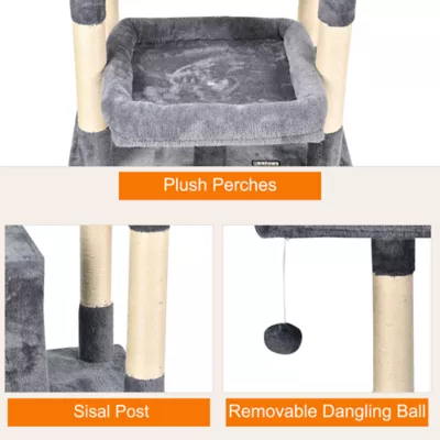 GOOPAWS Multi-Level Cat Tree Tower, Faux Fur Cat Furniture, 66 Inch - Image 4