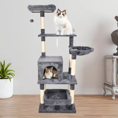 GOOPAWS Multi-Level Cat Tree Tower, Faux Fur Cat Furniture, 66 Inch - Image 7