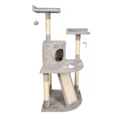 GOOPAWS 3 Tier Cat Tree Tower, Faux Fur Cat Furniture, 50 Inch - Image 2