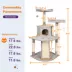 GOOPAWS 3 Tier Cat Tree Tower, Faux Fur Cat Furniture, 50 Inch image thumbnail 6