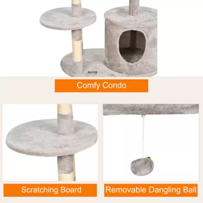 GOOPAWS Faux Fur Cat Tree Tower with Top Perch, 48 Inch - Image 4