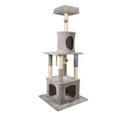GOOPAWS Cat Tree Tower with Condo, Faux Fur Cat Furniture, 58 Inch - Image 2