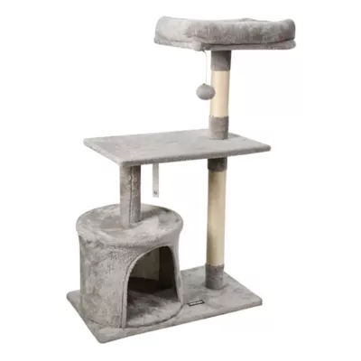 GOOPAWS Faux Fur Cat Tree Tower with Top Perch, 38 Inch - Image 2