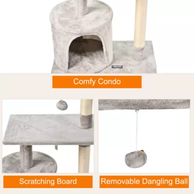 GOOPAWS Faux Fur Cat Tree Tower with Top Perch, 38 Inch - Image 4