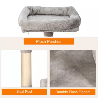 GOOPAWS Faux Fur Cat Tree Tower with Top Perch, 38 Inch - Image 5