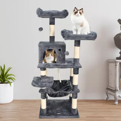 GOOPAWS Multi-Level Cat Tree Tower, Faux Fur Cat Furniture, 57 Inch - Image 7