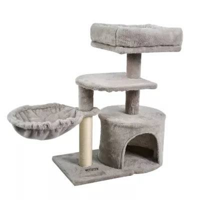 GOOPAWS Cat Tree Tower with Condo, Faux Fur Cat Furniture, 27 Inch - Image 2