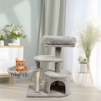 GOOPAWS Cat Tree Tower with Condo, Faux Fur Cat Furniture, 27 Inch - Image 7