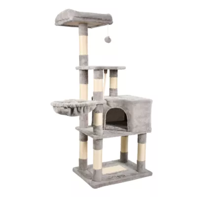 GOOPAWS Faux Fur Cat Tree Tower with Top Perch, 53 Inch - Image 2