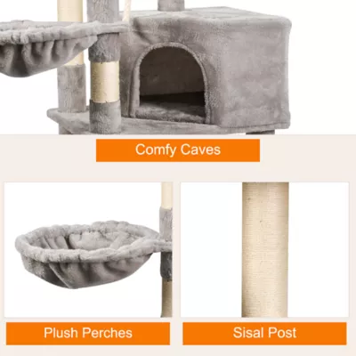 GOOPAWS Faux Fur Cat Tree Tower with Top Perch, 53 Inch - Image 4