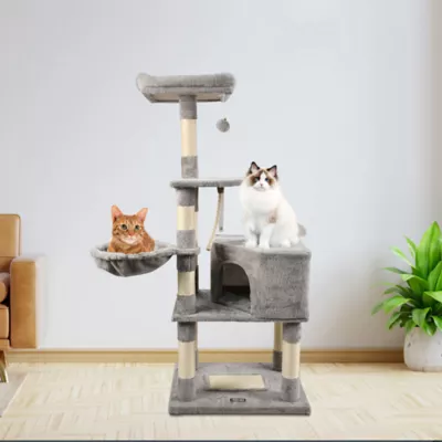 GOOPAWS Faux Fur Cat Tree Tower with Top Perch, 53 Inch - Image 7