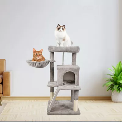 GOOPAWS Cat Tree Tower with Basket, Faux Fur Cat Furniture, 38 Inch - Image 7