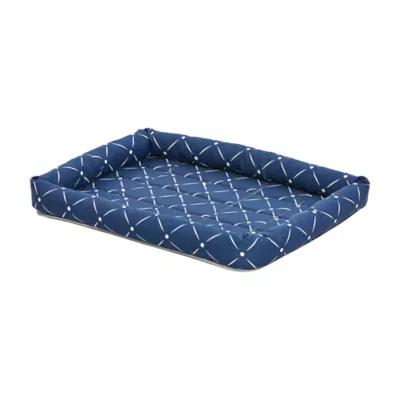 Midwest® QuietTime Ashton Bolster Bed For Pets, Machine Washable & Dryable, Blue - Image 1