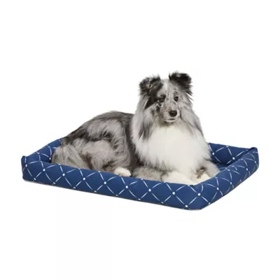 Midwest® QuietTime Ashton Bolster Bed For Pets, Machine Washable & Dryable, Blue - Image 1