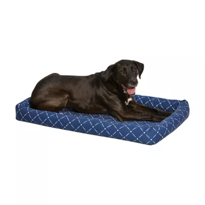 Midwest® QuietTime Ashton Bolster Bed For Pets, Machine Washable & Dryable, Blue - Image 1