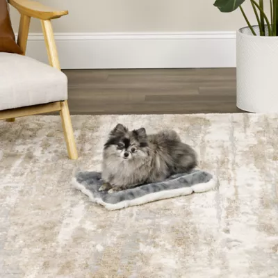 Midwest® QuietTime Reversible & Machine Washable Spotted Pet Bed W/ Ultra-Soft Synthetic Fur, Grey - Image 4