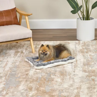 Midwest® QuietTime Reversible & Machine Washable Spotted Pet Bed W/ Ultra-Soft Synthetic Fur, Grey - Image 4