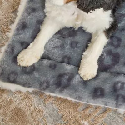 Midwest® QuietTime Reversible & Machine Washable Spotted Pet Bed W/ Ultra-Soft Synthetic Fur, Grey - Image 5