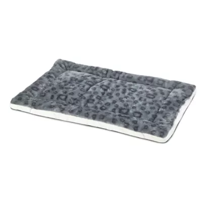 Midwest® QuietTime Reversible & Machine Washable Spotted Pet Bed W/ Ultra-Soft Synthetic Fur, Grey - Image 2
