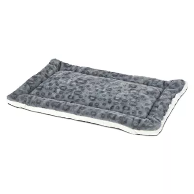 Midwest® QuietTime Reversible & Machine Washable Spotted Pet Bed W/ Ultra-Soft Synthetic Fur, Grey - Image 2