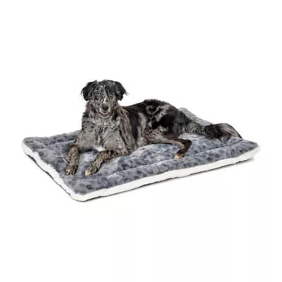 Midwest® QuietTime Reversible & Machine Washable Spotted Pet Bed W/ Ultra-Soft Synthetic Fur, Grey - Image 1