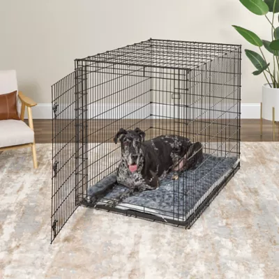 Midwest® QuietTime Reversible & Machine Washable Spotted Pet Bed W/ Ultra-Soft Synthetic Fur, Grey - Image 6