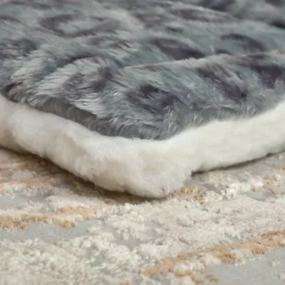 Midwest® QuietTime Reversible & Machine Washable Spotted Pet Bed W/ Ultra-Soft Synthetic Fur, Grey - Image 8