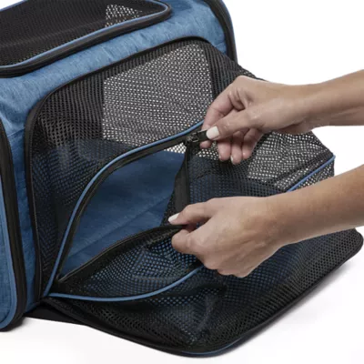Midwest® Duffy Expandable Pet Carrier W/ Expandable Sides & Multiple Access Points, Blue - Image 8