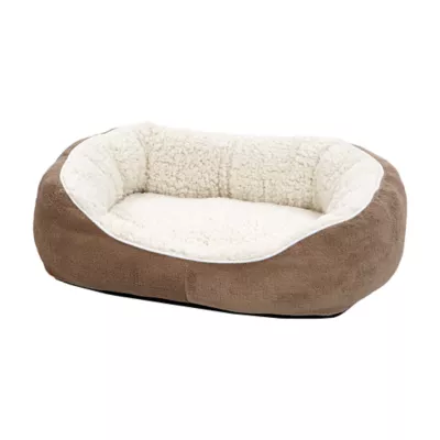 Midwest® QuietTime Cuddle Bed For Pets, Durable & Machine Washable Dual-Cushioned Bed, Tan - Image 1