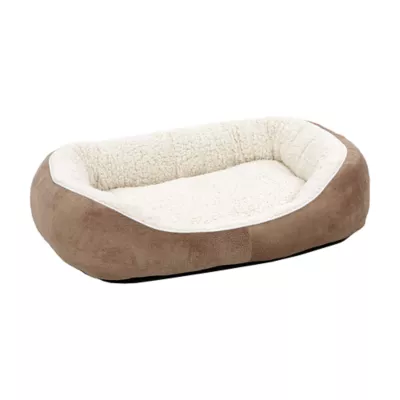 Midwest® QuietTime Cuddle Bed For Pets, Durable & Machine Washable Dual-Cushioned Bed, Tan - Image 1