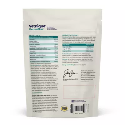 Ventique Dermabliss Dog Advanced Vet Strength Allergy Health Soft Chews, Salmon Flavor, 30 Count - Image 2
