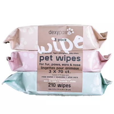 Dexypaws Aloe Pet Cleansing Wipes, Grooming Wipes for Dogs & Cats, 3 Pack - Image 1
