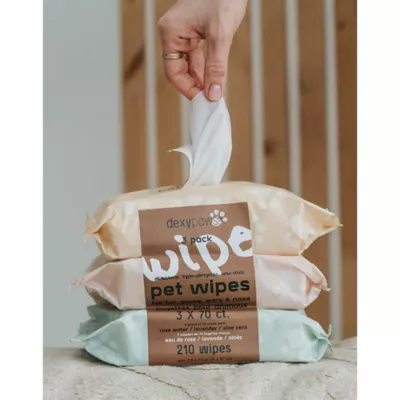 Dexypaws Aloe Pet Cleansing Wipes, Grooming Wipes for Dogs & Cats, 3 Pack - Image 4
