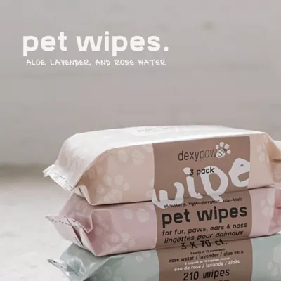 Dexypaws Aloe Pet Cleansing Wipes, Grooming Wipes for Dogs & Cats, 3 Pack - Image 5