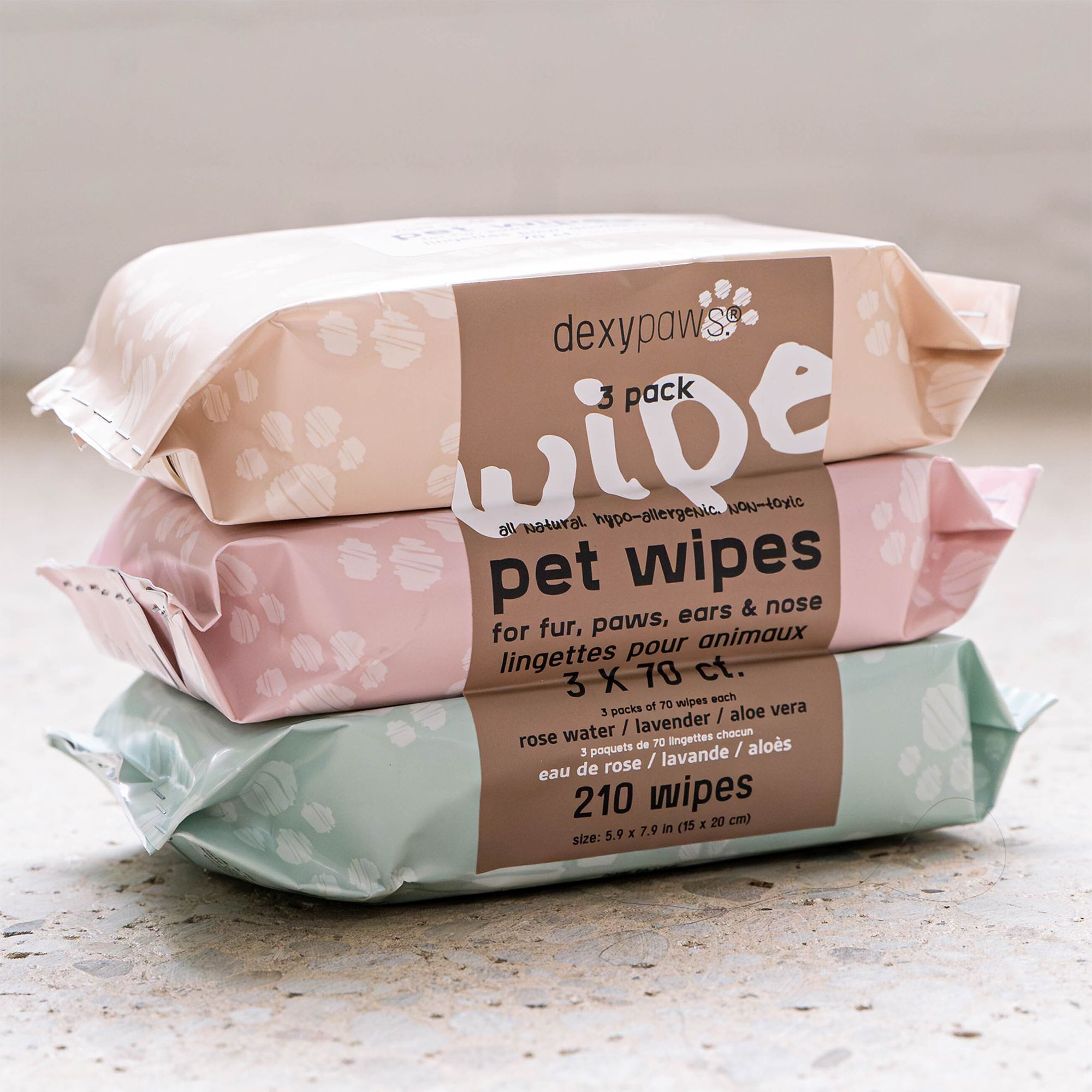 Dexypaws Aloe Pet Cleansing Wipes, Grooming Wipes for Dogs & Cats, 3 Pack - thumbnail 6