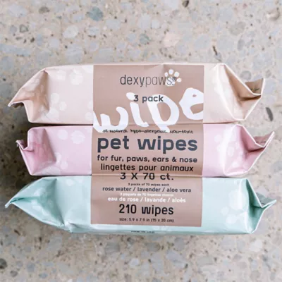 Dexypaws Aloe Pet Cleansing Wipes, Grooming Wipes for Dogs & Cats, 3 Pack - Image 8