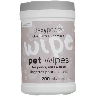 Dexypaws Aloe Vera Pet Cleansing Wipes, Grooming Wipes for Dogs & Cats, 200 Count - Image 1
