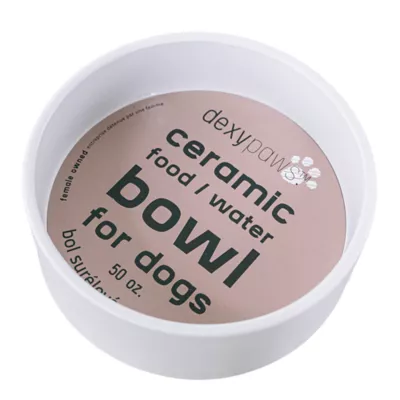 Dexypaws Ceramic Dog Bowl, Pet Feeding Bowl for Dogs, 50 oz Capacity - Image 1