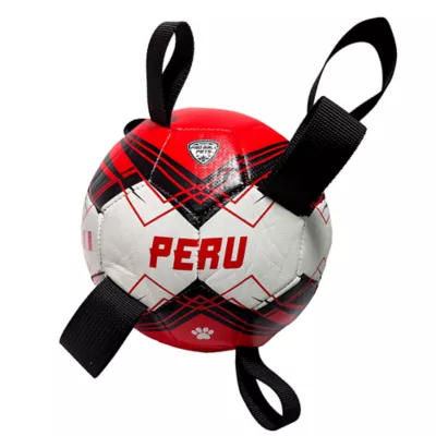 Maccabi Dog Soccer Ball for Dogs, 6in with Grab Tabs, Floats on Water, Fetch Dog Toy Peru - Image 1