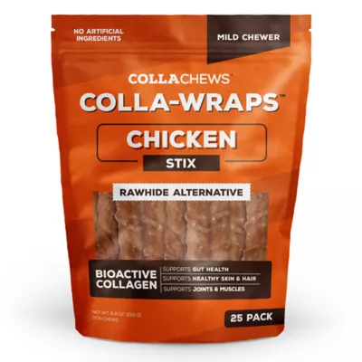 Collachews Colla-Wraps Chicken Stix, Rawhide Alternative Dog Chews With Bioactive Collagen, 8.8 oz. - Image 1