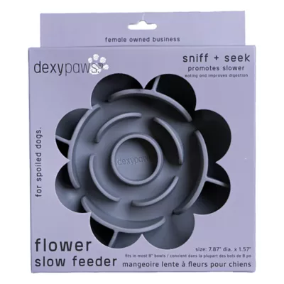 Dexypaws Sniff + Seek Flower Slow Feeder, Silicone Dog Slow Feeder - Image 1